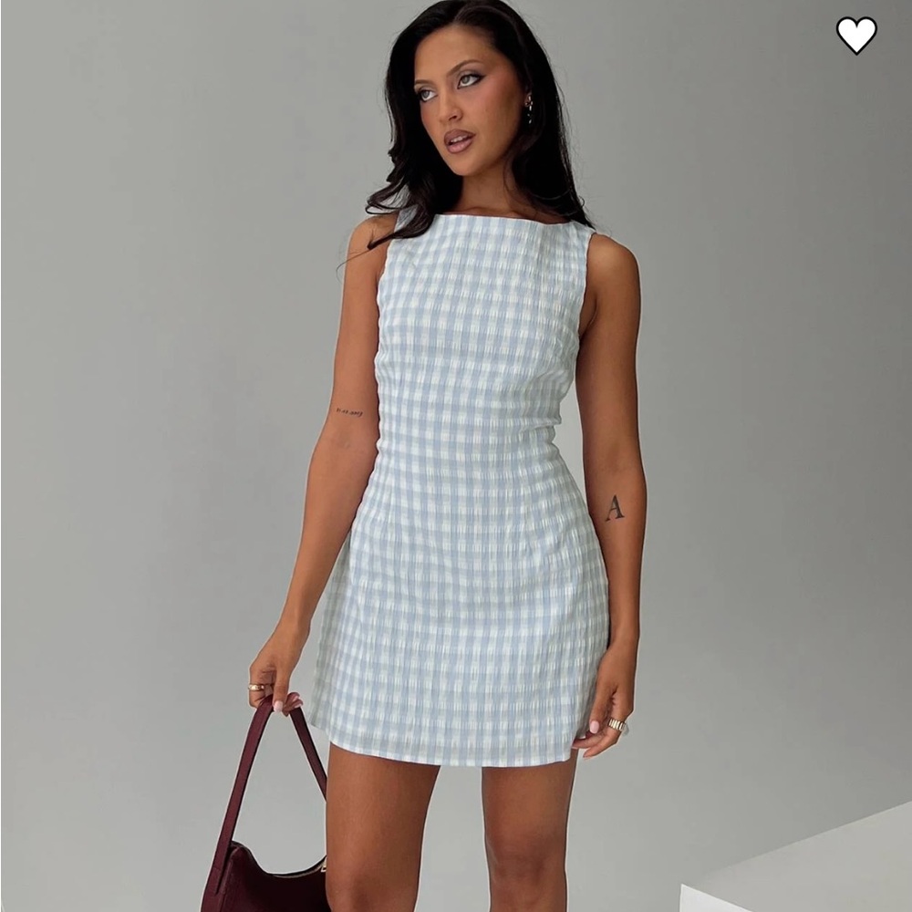 Princess Polly Blue and White Gingham Dress